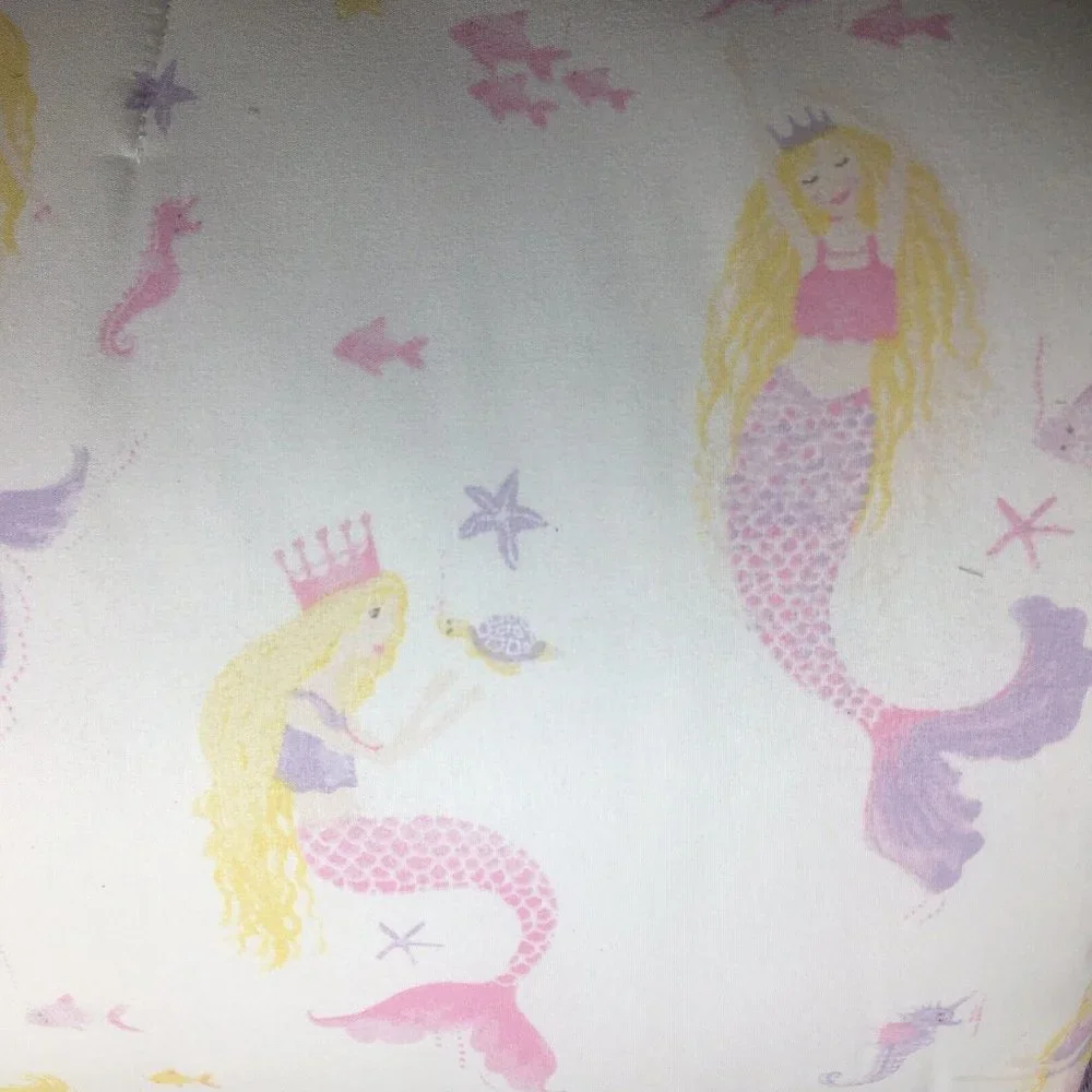 5pc Cynthia Rowley Mermaid FULL QUEEN Comforter Pillow Set Ocean Turtle Seahorse